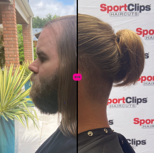 Sport Clips Educator, Brittany Burton's model. Before and After picture.