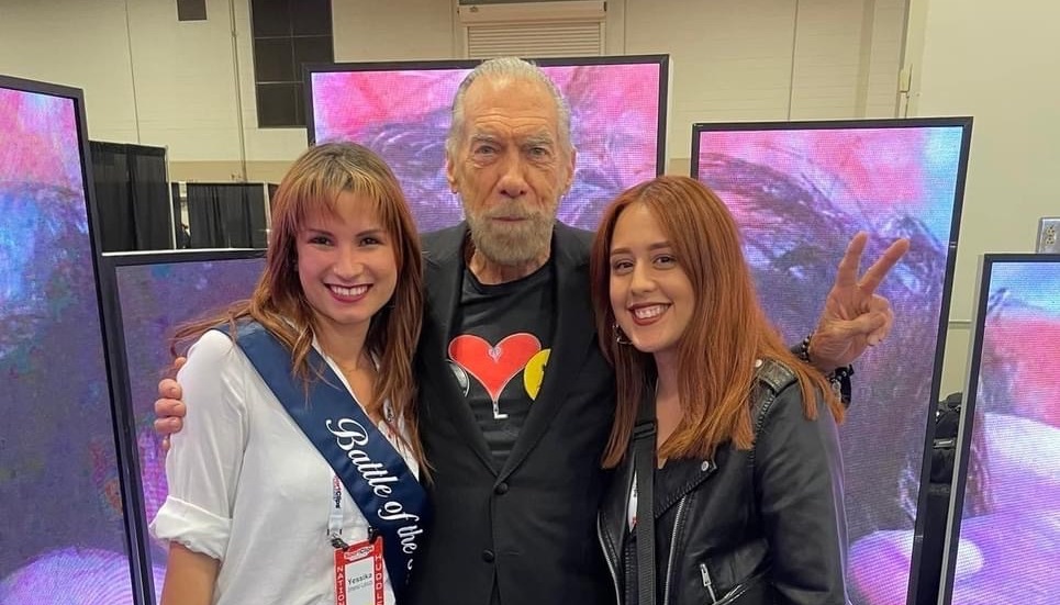 Battle of the Hair Winner Yessika with her instructor Janet and John Paul DeJoria, John Paul Mitchell Systems Co-founder and Chairman of the Board.